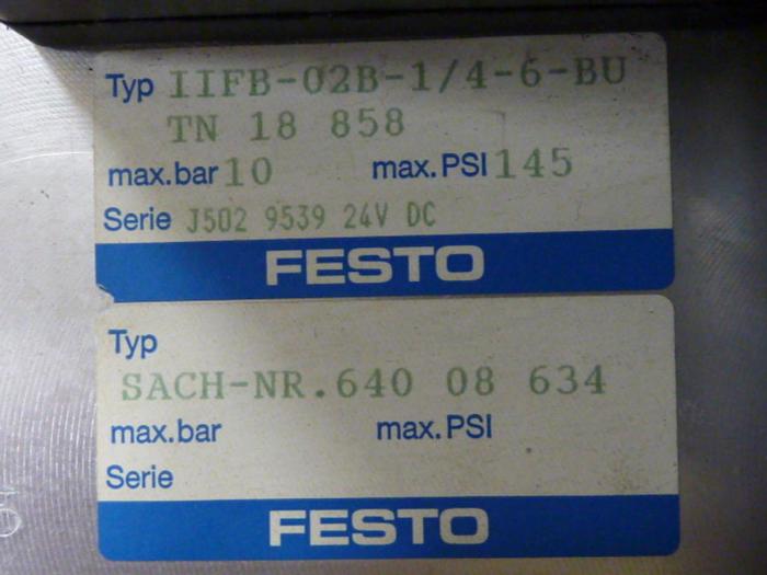Used FESTO Control Block / Valve Terminal IFB8-02 #52804