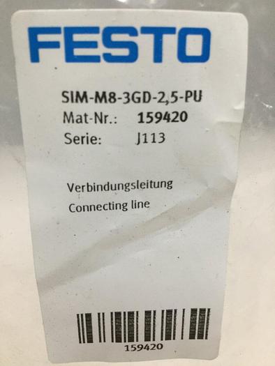 FESTO Proximity Sensor Cable SIM-M8-3GD-2.5-PU #104488