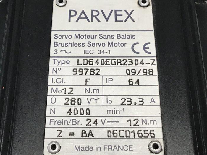 Used PARVEX Brushless Servo Motor LD640EGR2304-Z #126927