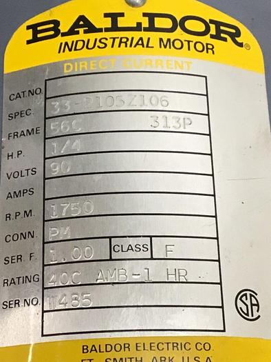 Used BALDOR .25 HP Motor 33-2105Z106 #123551