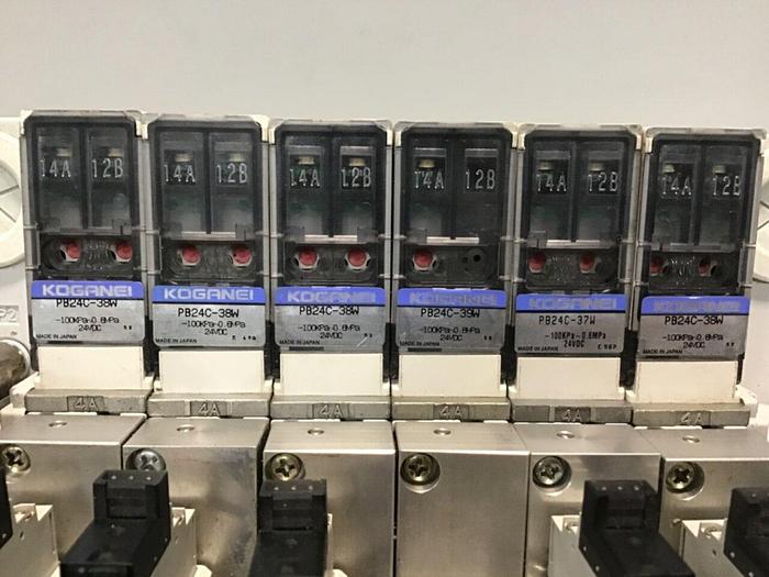 Used KOGANEI Block w/ Valves PBM6P-3W #120969