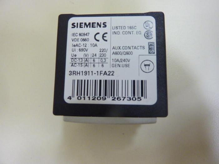 Used SIEMENS Contact Block 3RH1911-1FA22 #50561