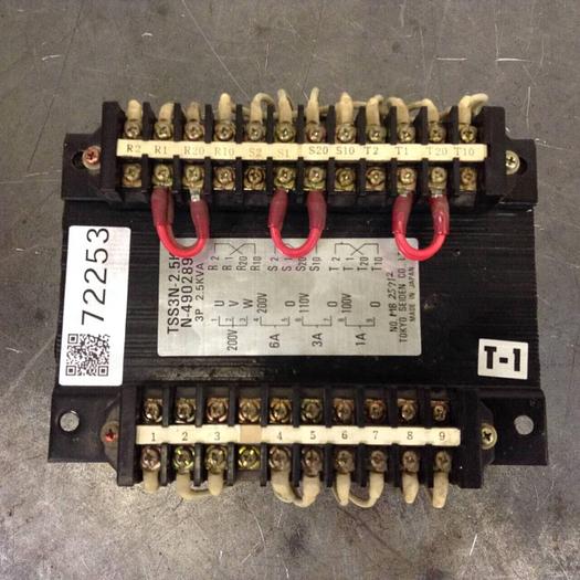 Used TOKYO SEIDEN 2.5 kVA Transformer TSS3N-2.5K #72253