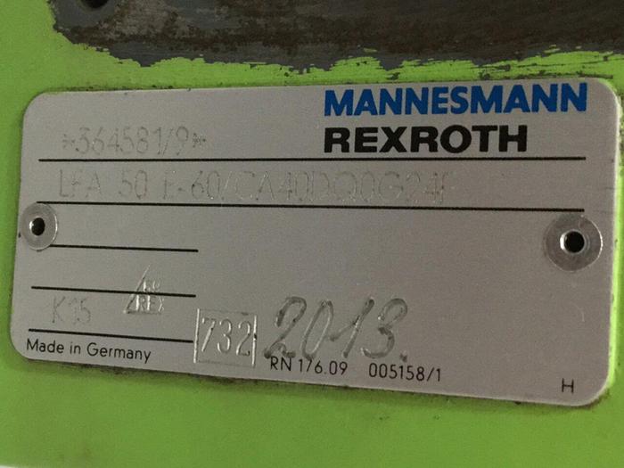Used REXROTH Logic Valve LFA50E60CA40DQ0G24F Used
