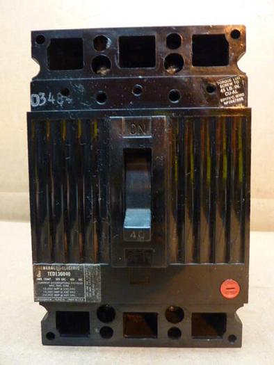 Used GENERAL ELECTRIC / GE 40 Amp Industrial Circuit Breaker TED136040 #34588