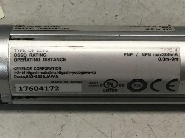 Used KEYENCE CORP Safety Light Curtain Receiver SL-C12H-R #119423