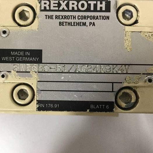 Used REXROTH Valve 3WE6B951AG24N9K4V #90573