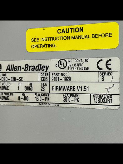 Used ALLEN BRADLEY 2098-DSD-030-SE
