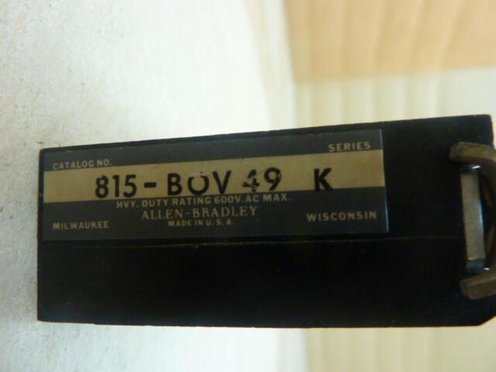 Used ALLEN BRADLEY Overload Relay 815-BOV49 SER K #30504