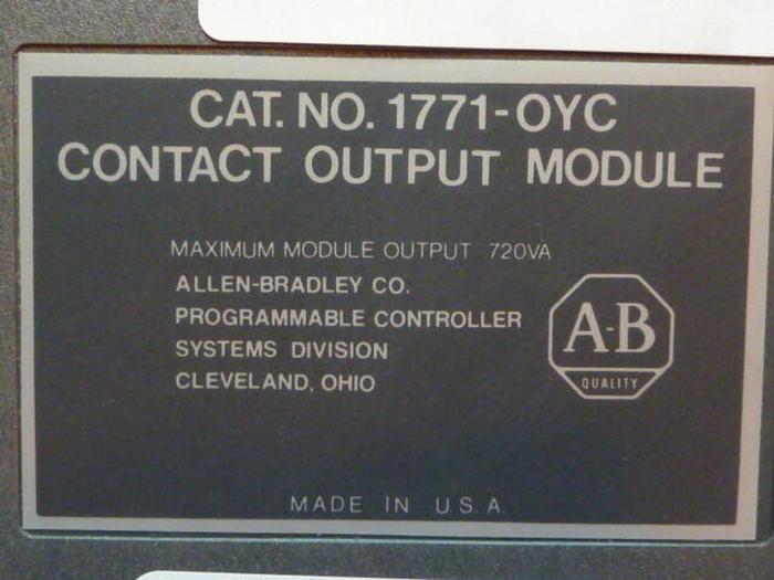 Used ALLEN BRADLEY Contact Output Module 1771-OYC #34192