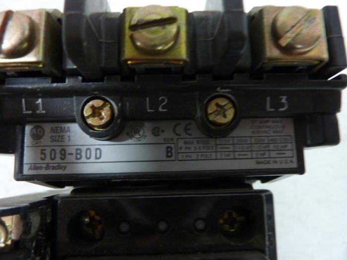 Used ALLEN BRADLEY Starter Size 1 509-BOD SER B W47 #55223