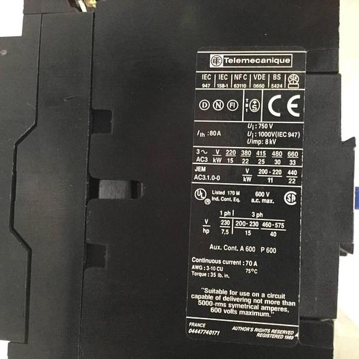 Used TELEMECANIQUE Contactor LP1D5011 #94118