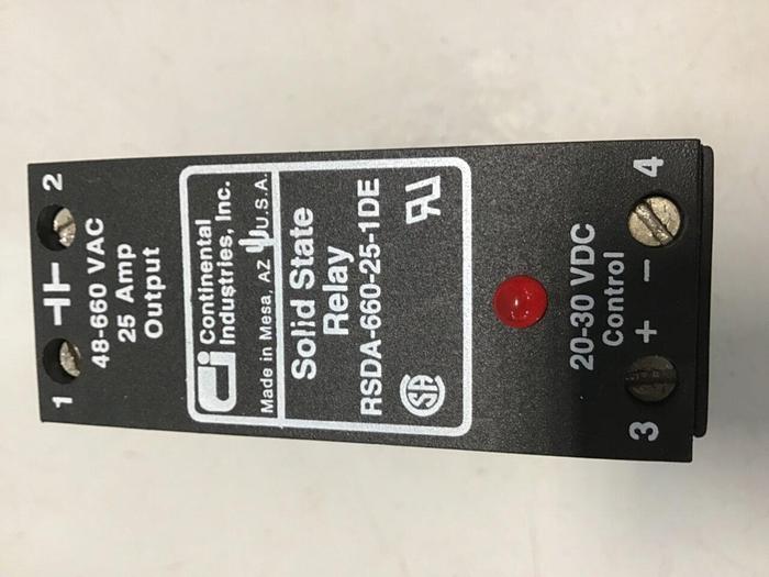Used CONTINENTAL INDUSTRIES Solid State Relay RSDA-660-25-1DE #134759