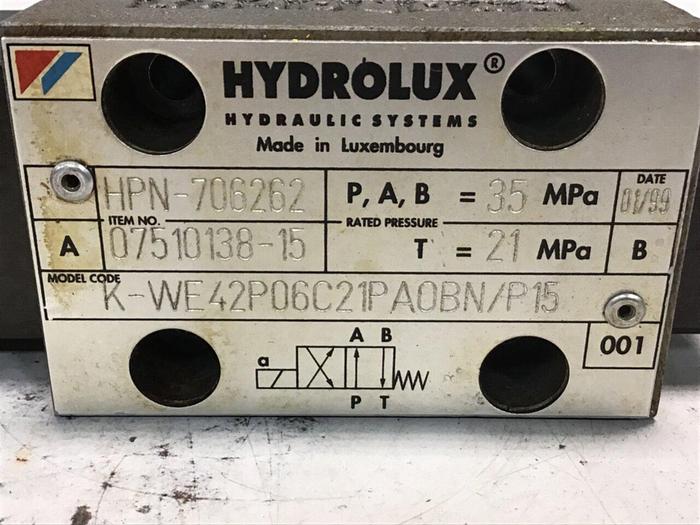 Used HYDROLUX Valve HPN-706262 #138204