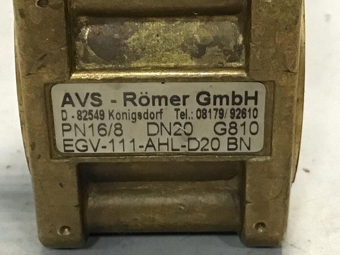 Used AVS-ROMER Solenoid Valve EGV-111-AHL-D20 BN #126681