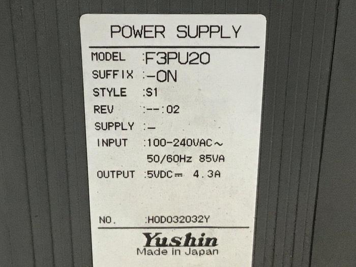 Used YUSHIN AMERICA Power Supply F3PU20-ON #126815
