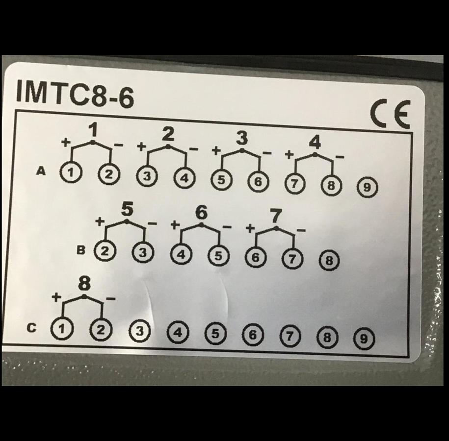IDEAL MACHINERY 8 Zone Thermocouple Cable IMTC8-6 NEW #150599