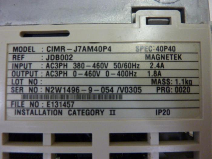 Used YASKAWA Drive CIMR-J7AM40P4 #56519