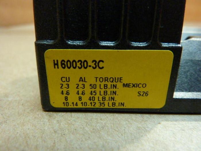 Used BUSSMANN 30 Amp Fuse Holder H60030-3C #30013