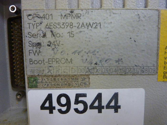 Used VAN DORN Pathfinder OP 401 Operator Control 6ES5398-2AW21 Used