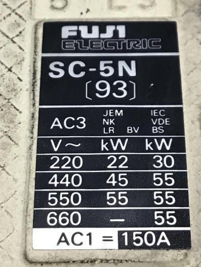 Used FUJI ELECTRIC Contactor SC-5N (93) #138663