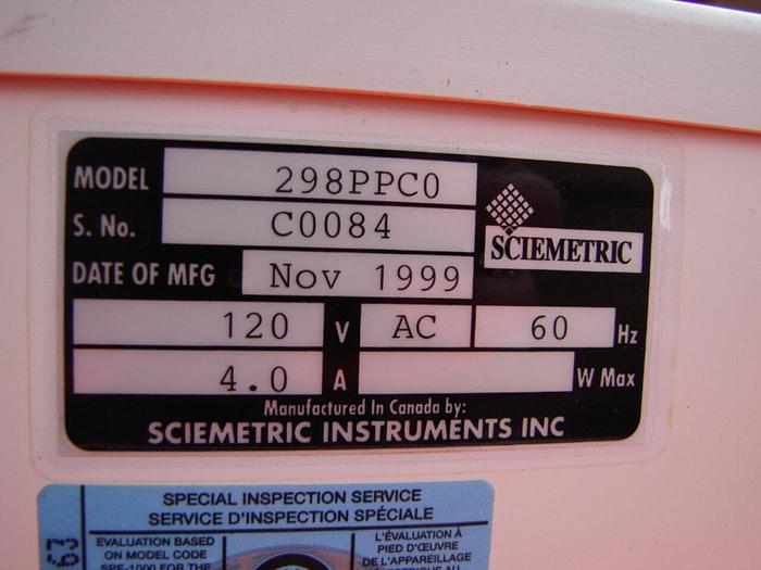 Used SCIEMETRIC INSTRUMENTS Test & Analysis System 298PPC0 #7076
