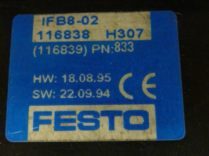 Used FESTO Control Block / Valve Terminal IFB8-02 #52825