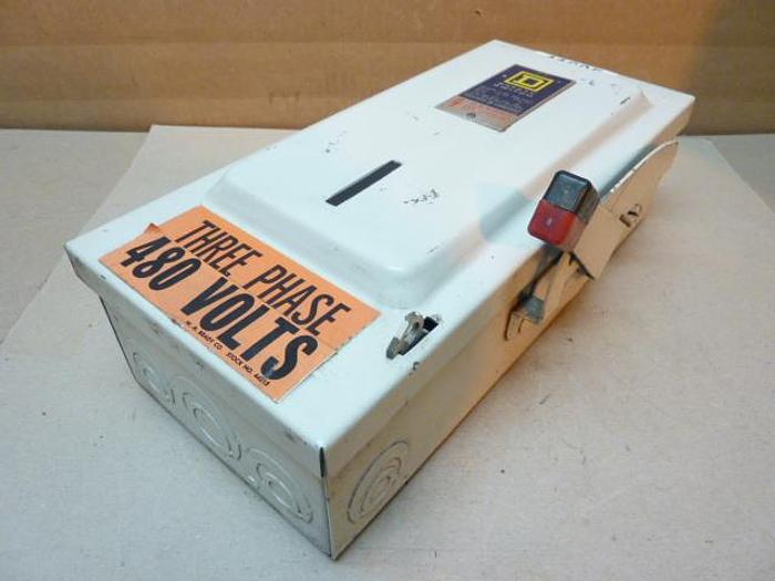 Used SQUARE D 30 Amp Safety Disconnect Switch H361 E1 Used