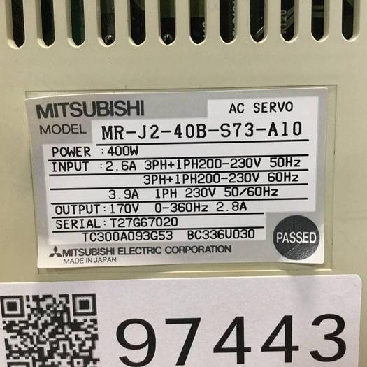 Used MITSUBISHI AC Servo Drive MR-J2-40B-S73-A10 #97443