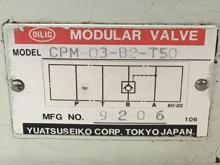 Used YUATSU SEIKO Modular Valve CPM-03-B2-T50 #128582