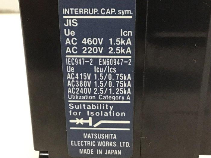 Used MITSUBISHI 15 Amp Circuit Breaker BC-30N-15-2P #119796