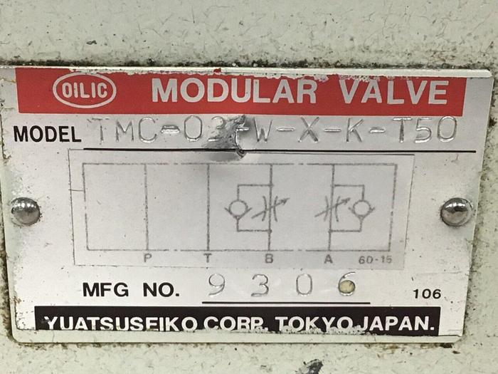 Used YUATSU SEIKO Modular Valve TMC-03-W-X-K-T50 #114966