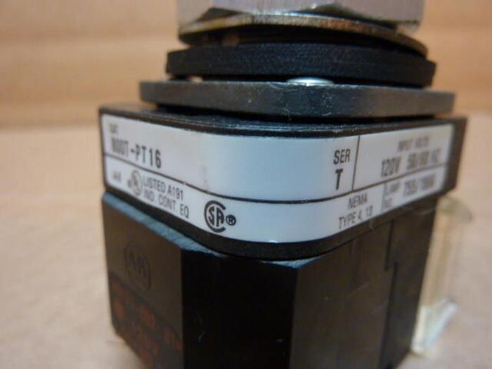 Used ALLEN BRADLEY Pilot Light 800T-PT16 AMBER #27946
