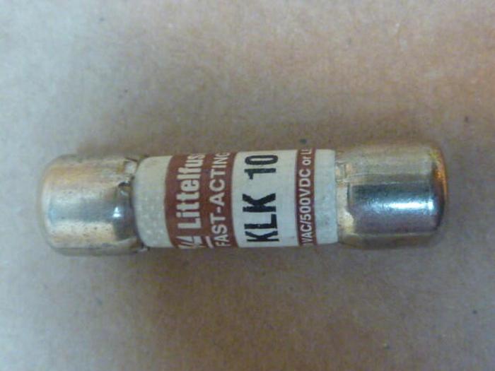 Used LITTELFUSE 10 Amp Fuse KLK-10 #36100
