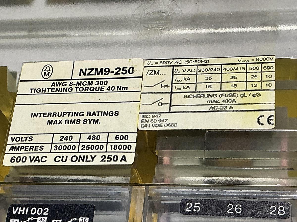 Used MOELLER NZM9-250