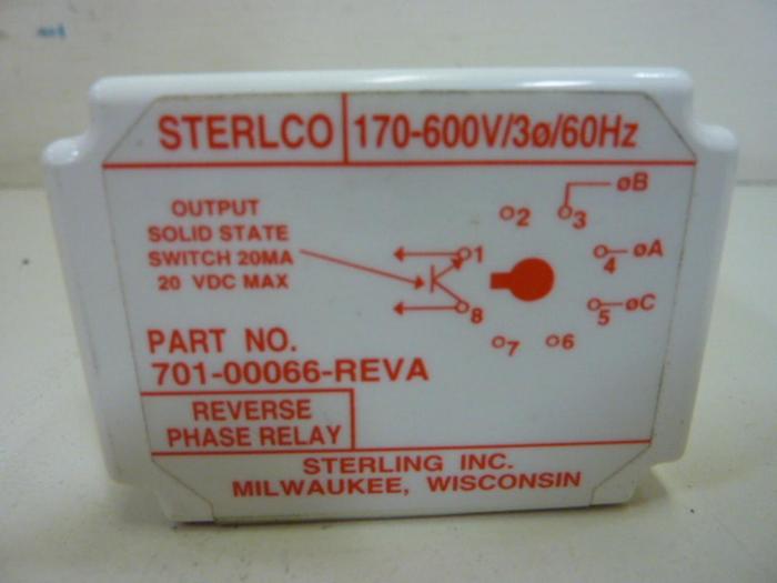 Used STERLCO Reverse Relay 701-00066-REVA #54316