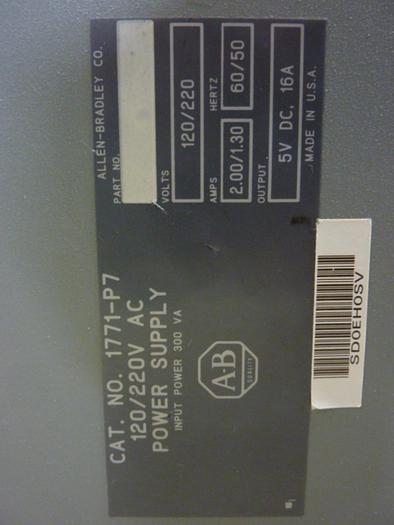 Used ALLEN BRADLEY Power Supply 1771-P7 #63507