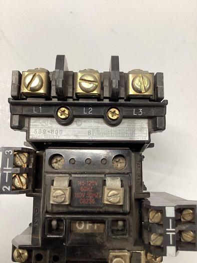 Used ALLEN BRADLEY Starter Size 1 509-BOD SER B W20 #32017
