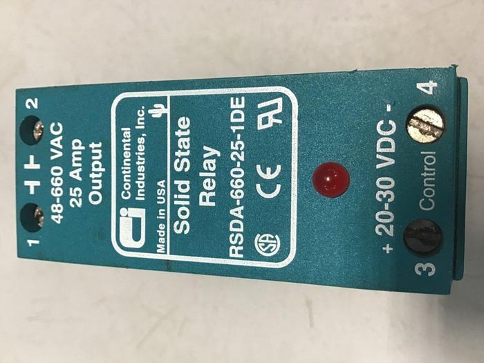 Used CONTINENTAL INDUSTRIES Solid State Relay RSDA-660-25-1DE #131887