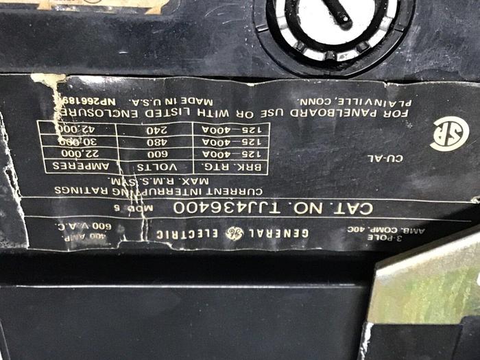 Used GENERAL ELECTRIC / GE 400 Amp Circuit Breaker TJJ436400 #135394