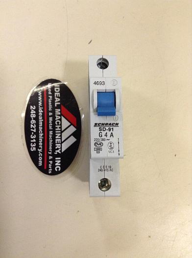 Used SCHRACK 4 Amp Circuit Breaker SD-91G 4A #75713