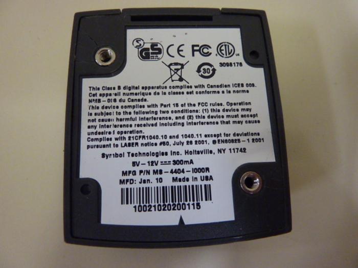 Used SYMBOL TECHNOLOGIES Barcode Scanner MS-4404-1000R #58381