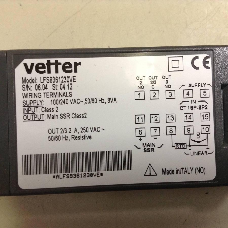 Used VETTER Temperature Control LFS9361230VE USED