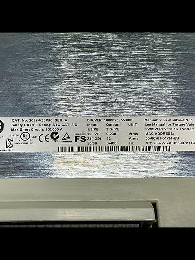 Used ALLEN BRADLEY 2097-V33PR6
