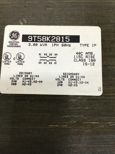 Used GENERAL ELECTRIC Transformer 3.0 KVA 9T58K2815 USED