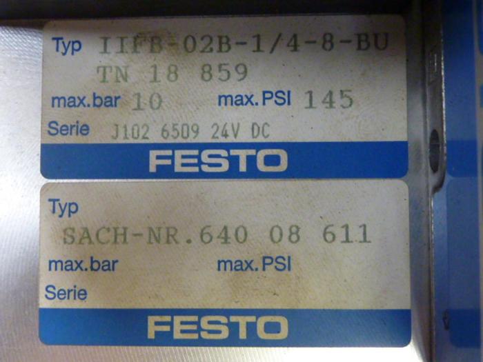 Used FESTO Control Block / Valve Terminal IFB8-02 #52857