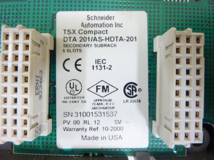 Used SCHNEIDER AUTOMATION INC Slot Rack DTA201/AS-HDTA-201 #46158