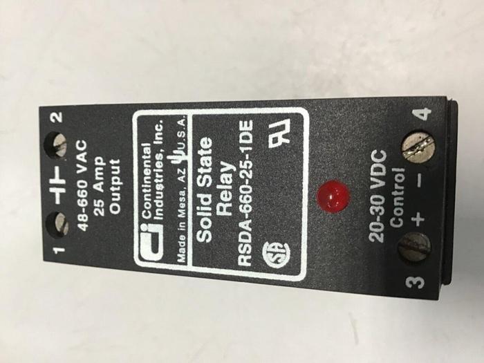 Used CONTINENTAL INDUSTRIES Solid State Relay RSDA-660-25-1DE #134778