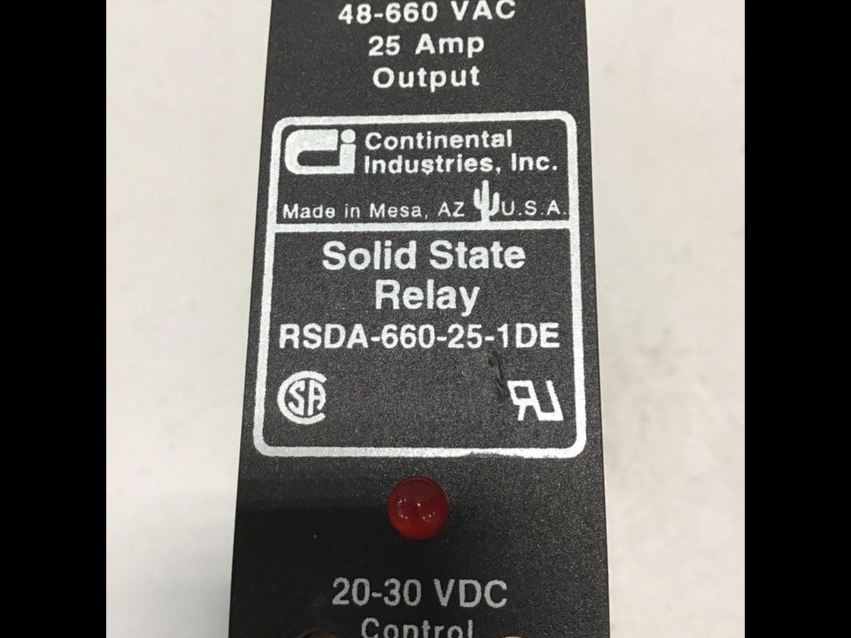 Used CONTINENTAL INDUSTRIES Solid State Relay RSDA-660-25-1DE USED