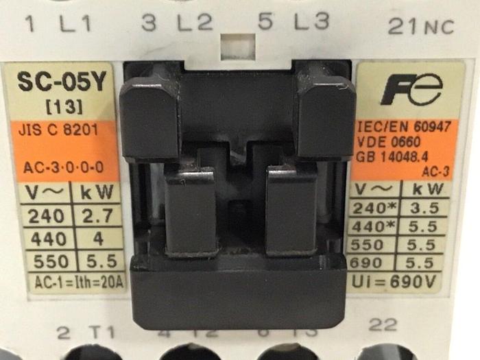 Used FUJI ELECTRIC Contactor SC-05Y 4NC0G011Y #125486